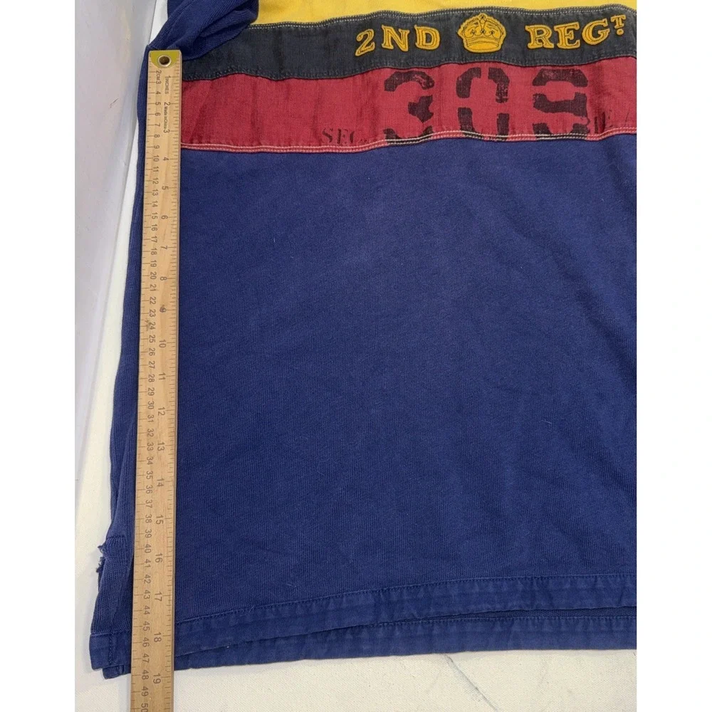 Vintage Polo Ralph Lauren 2nd Regiment Embroidered Rugby Shirt Mens Size Large